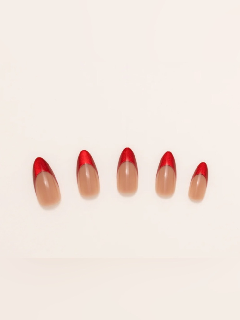 NIB Nail Reformation Ruby Sparkle Glitter Press-On Nails - Red Glitter Tips - Picture 5 of 8